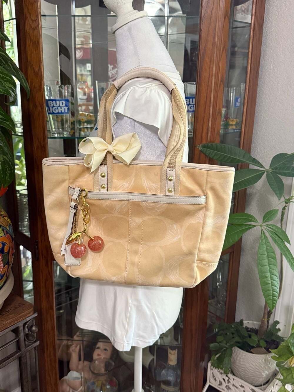 y2k Coach Signature C Jacquard Canvas Tote Bag